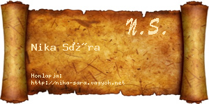 Nika Sára névjegykártya
