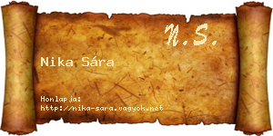 Nika Sára névjegykártya